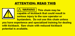 low kickback chain
